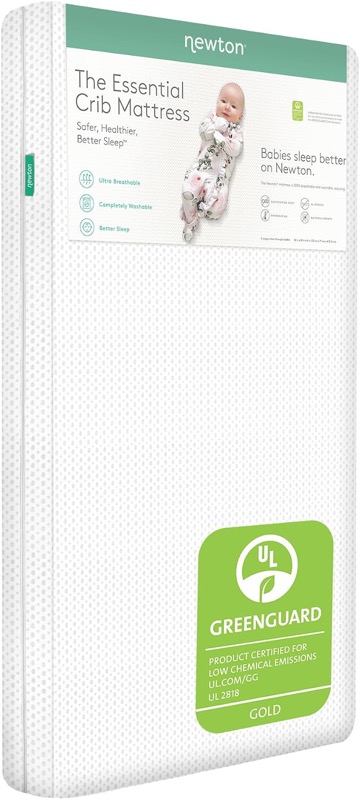 white newton baby essential crib mattress in its packaging sleeve